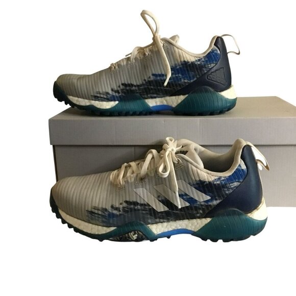 Adidas Club Chaos Spikeless Golf Shoes L7W5341 Gray and Blue Sz Men's 9.5 - Picture 2 of 13